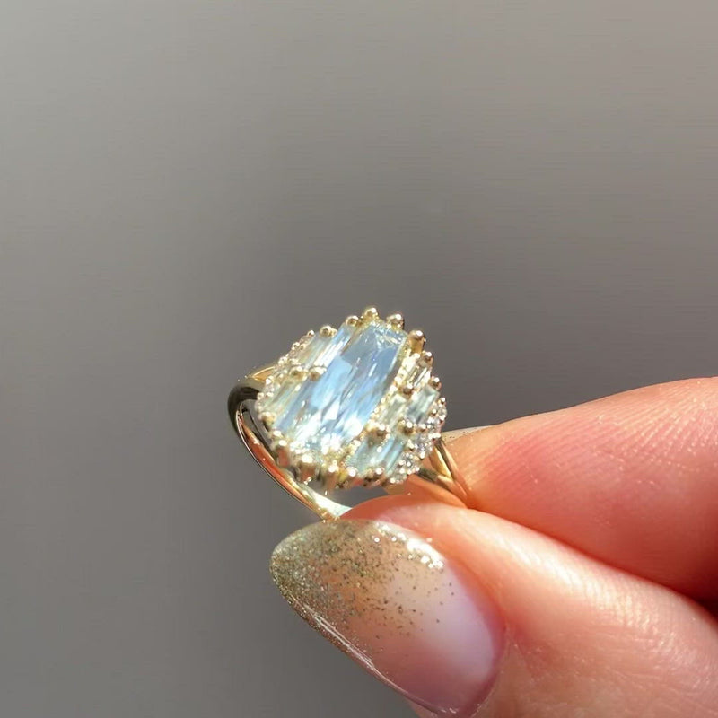 Rectangular-Rose-Cut-Diamond-Engagement-Ring-with-Grey-Baguette-Diamonds-video