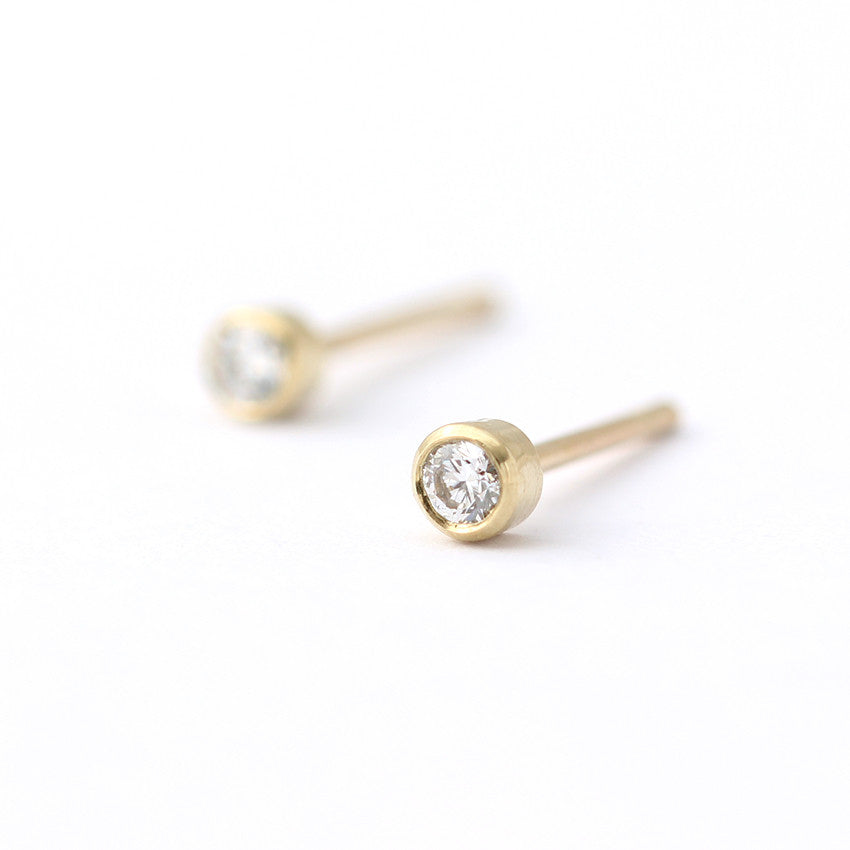 Tiny Diamond Earrings