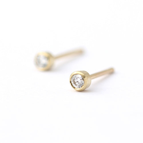 Tiny Diamond Earrings