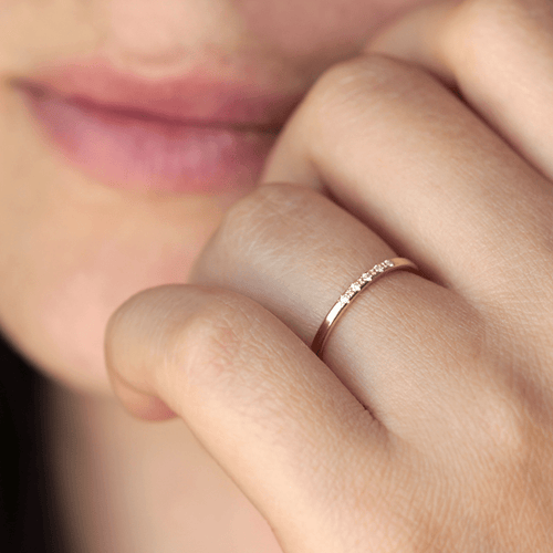Five Diamonds Wedding Ring