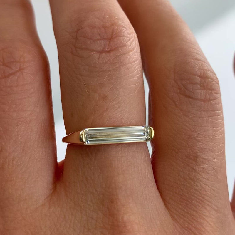 OOAK-Baguette-Diamond-Solitaire-Ring-Minimalist-Engagement-Ring-VIDEO