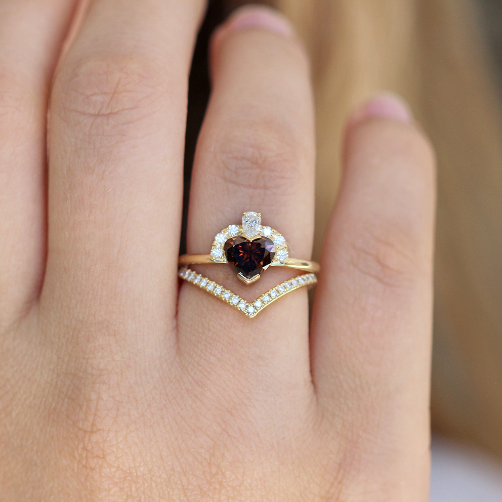 Chevron wedding band with oval engagement ring deals