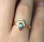 Single Diamond Curved Wedding Ring