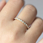 Ready to Ship - Eternity Ring with Diamonds and Pearls (size US 6)