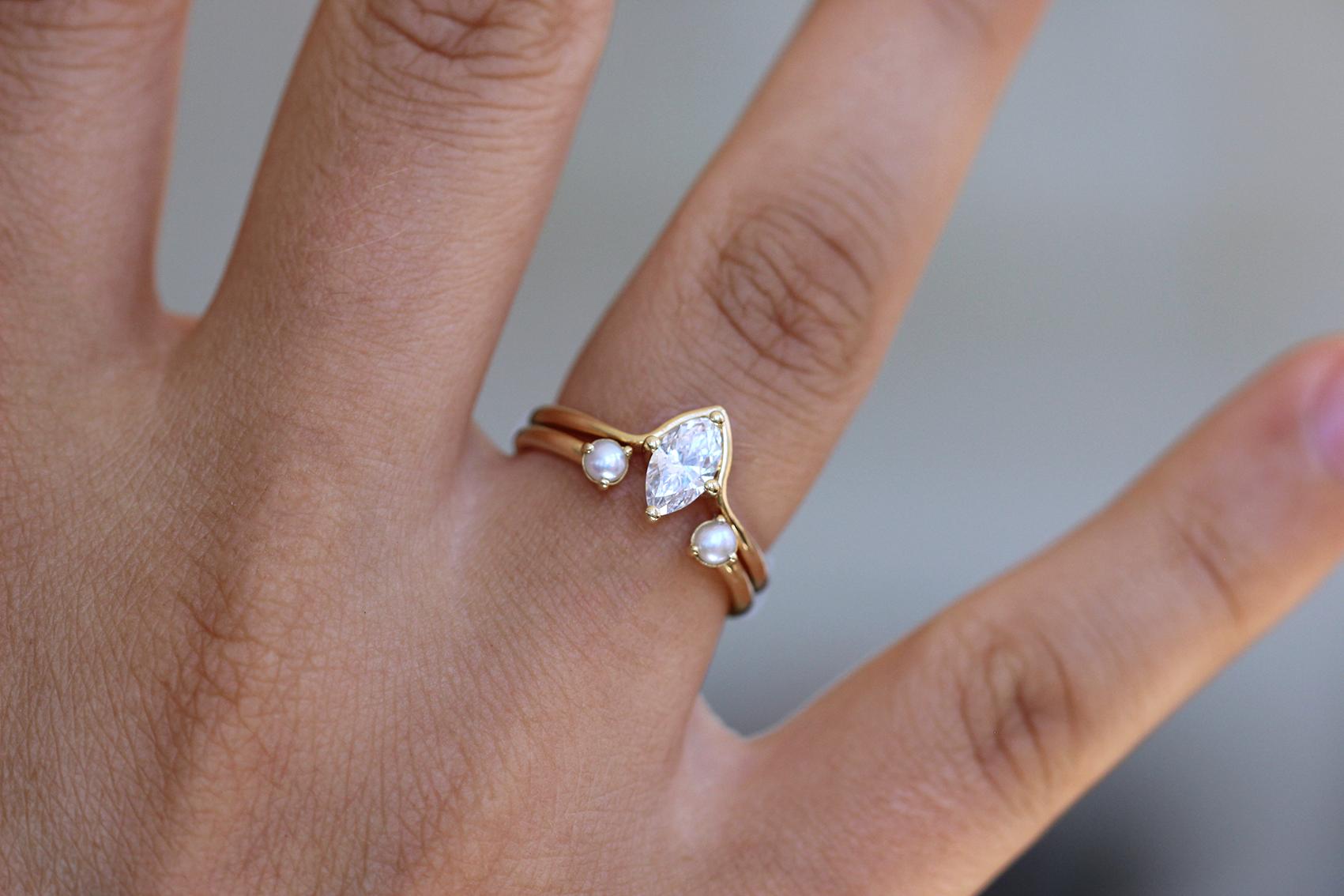 Marquise Engagement Ring Minimalist Engagement Ring ARTEMER
