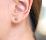 Turquoise Stud Earrings On Ear