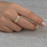 Baguette cut engagement  ring with kite diamonds6