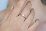 Trillion Diamond Ring in Prong Setting 0.5 Carat on hand