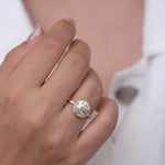 Engagement Ring with Half Moon Diamond - The Aztec Temple Ring front