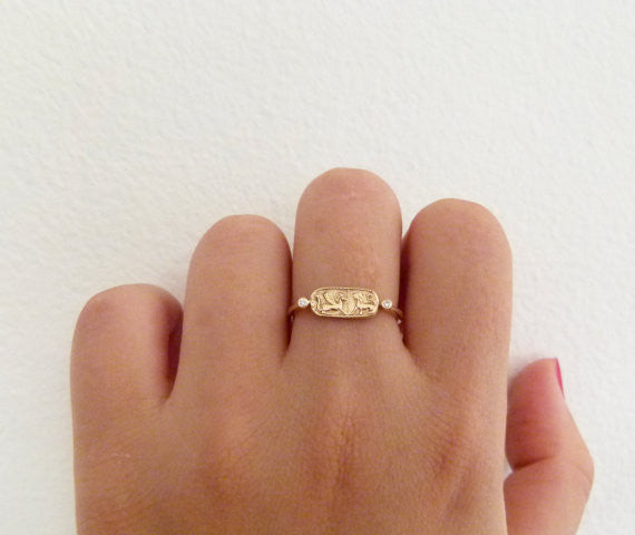 Rose gold 2025 lion ring