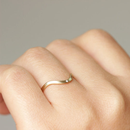 Simple curved wedding band deals