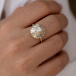 Halo Engagement Ring with Baguette Diamonds8