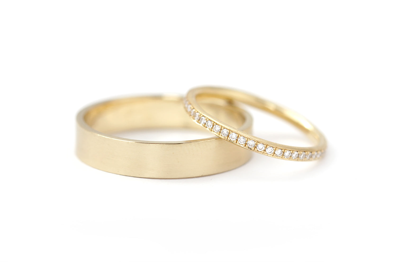 GAUGE | 14k Gold Men's Wedding Ring | Step Edge | Brushed Finish | 12M - TCR