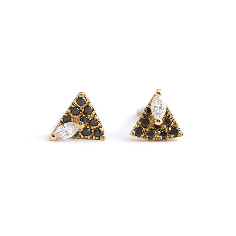 Tiny Diamond Studs - Art Deco Earrings