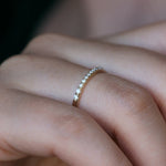 Micro Pave Diamond Band - Tiny Pave Diamond Ring on Finger