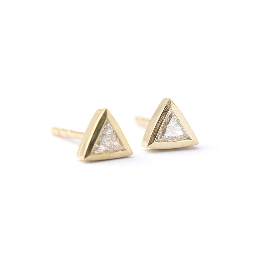Triangular diamond earrings Clearance